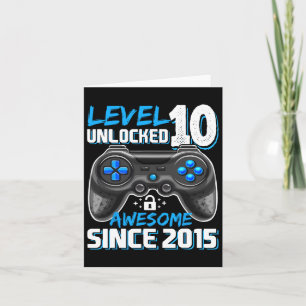 10e Verjaardag Jongen Level 10 Gamer 10 Jaar Video Kaart
