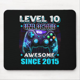 10e Verjaardag Jongen Level 10 Gamer 10 Jaar Video Muismat