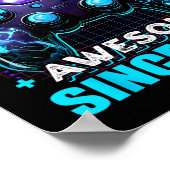 10e Verjaardag Jongen Level 10 Gamer 10 Jaar Video Poster (Hoek)