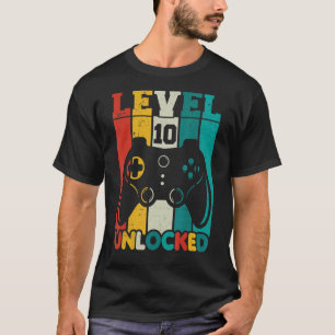 10e verjaardag Jongen Niveau 10 geopend 10 jaar ou T-shirt