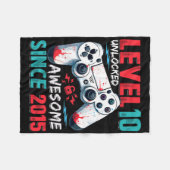 10e verjaardag Jongen Niveau 10 niet-vergrendeld G Fleece Deken (Voorkant (Horizontaal))