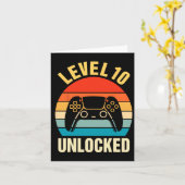 10e verjaardag Jongen Niveau 10 Onvergrendelde vid Kaart (Gele Bloem)