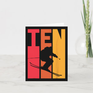 10e verjaardag Jongen Retro Ski Lover Skier 10 jaa Kaart