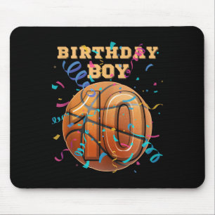 10e Verjaardag Jongen Tien 10 Jaar Oud Basketbal S Muismat