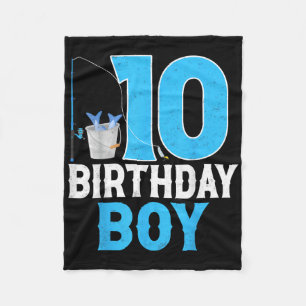 10e verjaardag jongen vissers visliefhebber 10 jaa fleece deken