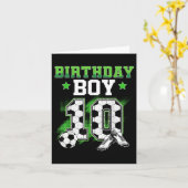 10e verjaardag jongen voetbal 10 jaar oud sport 10 kaart (Gele Bloem)
