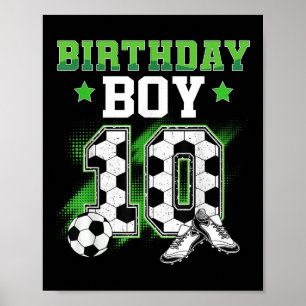 10e verjaardag jongen voetbal 10 jaar oud sport 10 poster