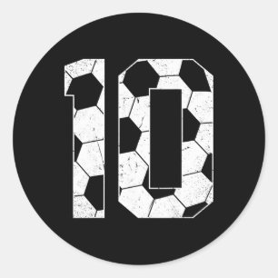 10e verjaardag jongen voetballer voetball 10 jaar  ronde sticker