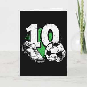 10e verjaardag jongen voetballer voetballen 10 jaa kaart