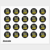 10e verjaardag jongen zachte vrede uit enkele cijf ronde sticker (Vel)