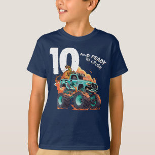 10e verjaardag jongens, 10 en klaar om monster te t-shirt