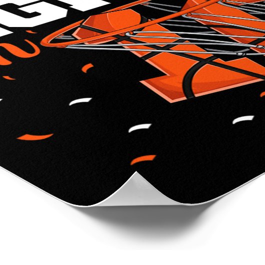 10e verjaardag jongens basketbal vrede uit single poster (Hoek)