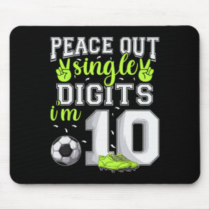 10e verjaardag jongens voetbal Peace Out enkele ci Muismat