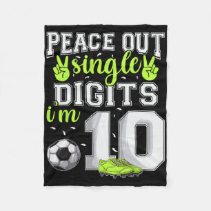 10e verjaardag Jongens Voetbal Peace Out Single Di Fleece Deken
