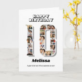 10e verjaardag Jubileum nummer 10 fotocollage Kaart (Gele Bloem)