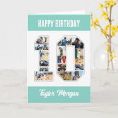 10e verjaardag Jubileum nummer 10 fotocollage Kaart (Gele Bloem)