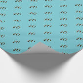 10e Verjaardag Jubileum Turquoise Goud Nummer 10 Cadeaupapier (Hoek)