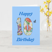 10e verjaardag Kaart (Gele Bloem)
