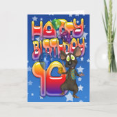 10e verjaardag Kaart, Happy Birthday Kaart (Voorkant)