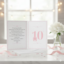 10e verjaardag Kaart van vader op dochter