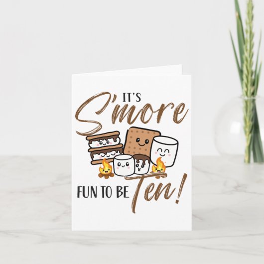 10e verjaardag kampvuur marshmallow het is leuker kaart (Voorkant)