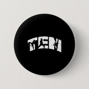 10e verjaardag Karate Fighter 10 jaar oude meisjes Ronde Button 5,7 Cm