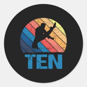 10e verjaardag Karate Fighter 10 jaar oude meisjes Ronde Sticker