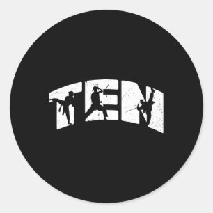 10e verjaardag Karate Fighter 10 jaar oude meisjes Ronde Sticker