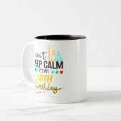 10e verjaardag kind meisje en jongen tweekleurige koffiemok (Voorkant links)