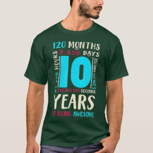10e Verjaardag Kinder Tien Cadeau voor 10 Jaar Oud T-shirt
