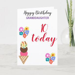 10e verjaardag Kleindochterbloemen bewerken LEEFTI Kaart