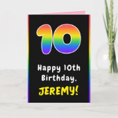 10e verjaardag: kleurrijke regenboog # 10, aangepa kaart (Voorkant)