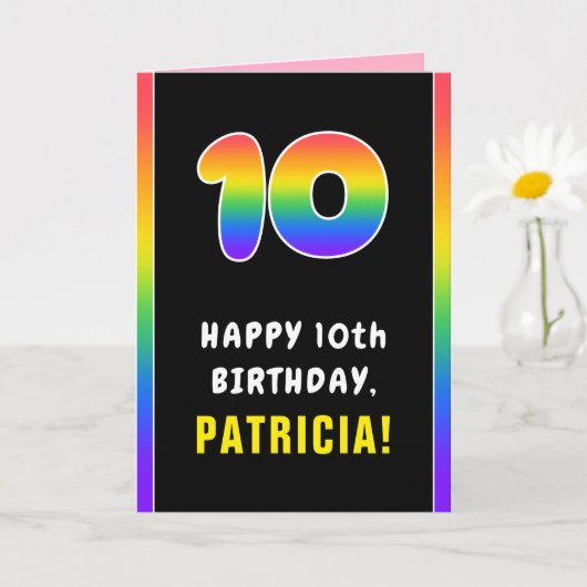 10e verjaardag: kleurrijke regenboog # 10, aangepa kaart (Kleine Plant)