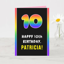 10e verjaardag: kleurrijke regenboog # 10, aangepa