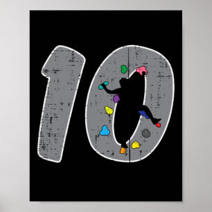10e verjaardag Klimmen 10 jaar oude verjaardag jon Poster