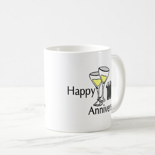 10e verjaardag koffiemok (Voorkant rechts)