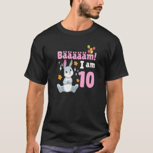 10e verjaardag konijn met een gemarmerde verjaarda t-shirt