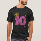 10e verjaardag kroon 10 jaar oud bday t-shirt (Voorkant)