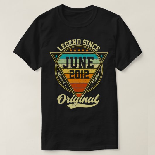 10e verjaardag Legende sinds juni 2012 10 jaar T-shirt (Design voorkant)