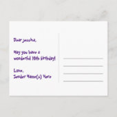 10e verjaardag – Leuk vuurwerkpatroon + Regenboog  Briefkaart (Achterkant)