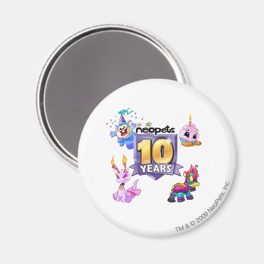 10e verjaardag Logo Magneet (Voorkant / Achterkant)