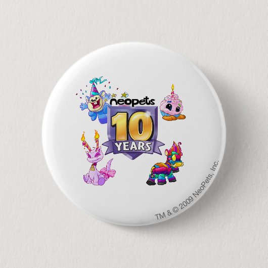 10e verjaardag Logo Ronde Button 5,7 Cm (Voorkant)