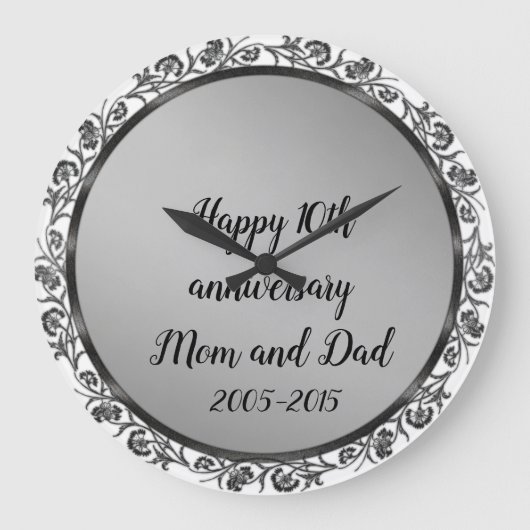 10e verjaardag mama en papa grote klok (Voorkant)