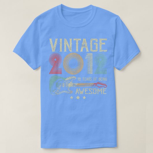10e verjaardag Mannen Geweldige 2012 T-shirt (Design voorkant)