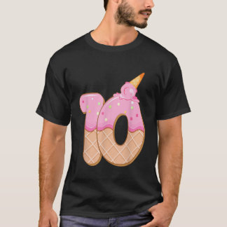 10e verjaardag meisje 10 jaar ijs nummer 10 t-shirt