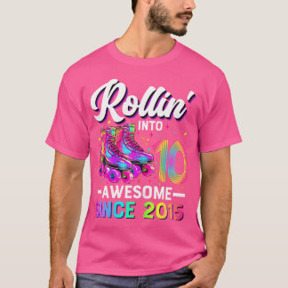 10e verjaardag Meisje 10 jaar oud Roller Schaats S T-shirt