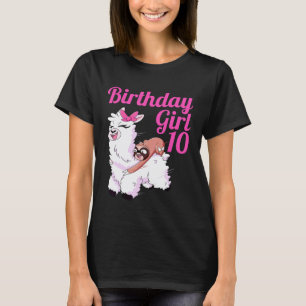 10e verjaardag Meisje 10 Tien jaar oude luiaard ri T-shirt