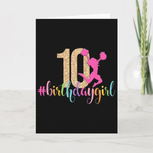 10e verjaardag meisje cheerleader regenboog cheerl kaart