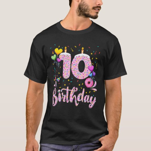 10e verjaardag meisje Gift 10 jaar oude bday Dough T-shirt (Voorkant)