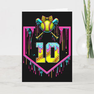 10e verjaardag Meisje Ijs Softll Drip Coquette Kaart